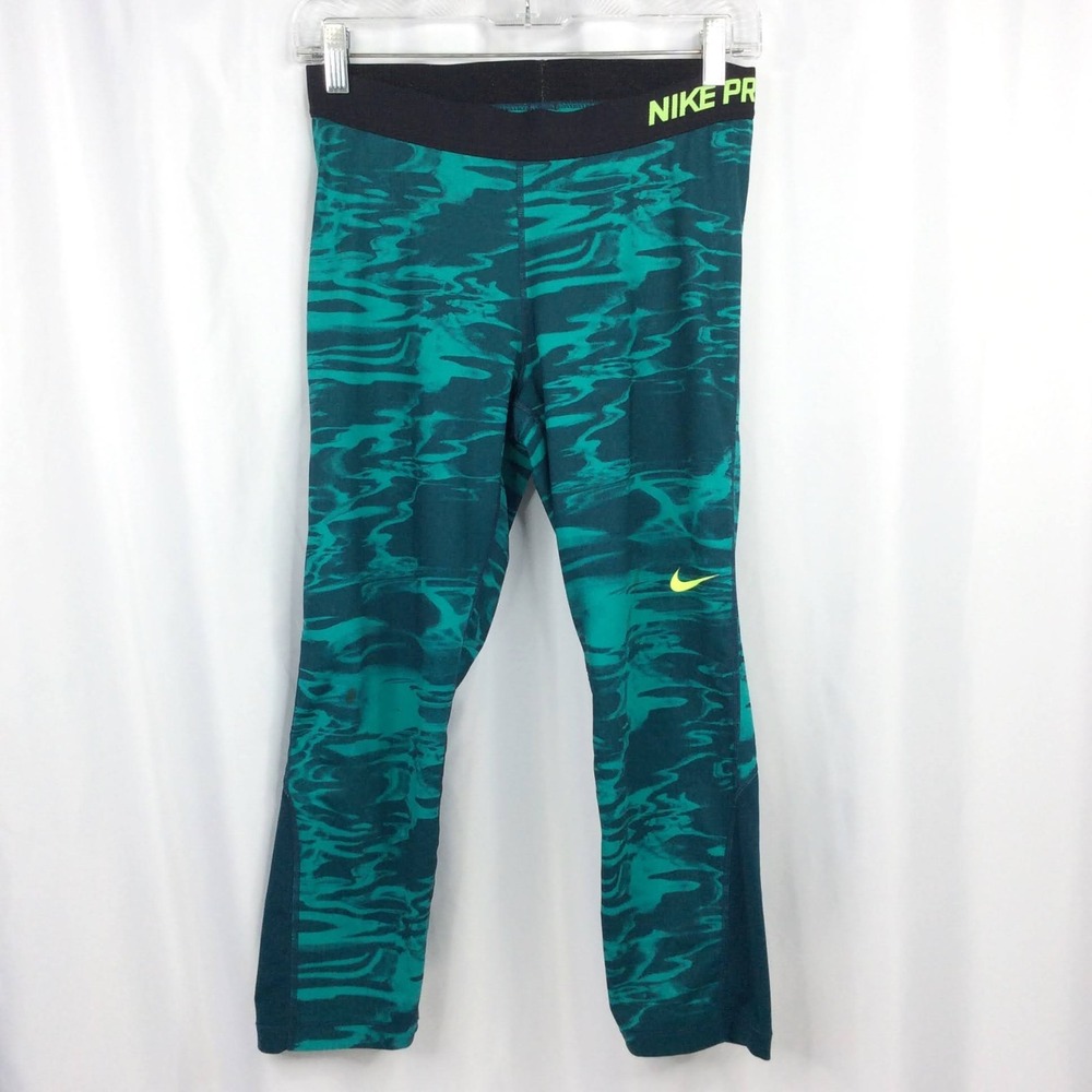 Nike Pro Dri-Fit Leggings Women's Size Large Teal Running